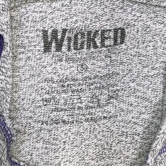 Wicked Broadway Musical Heather Grey With Purple Pullover Hoodie Size S - Picture 6 of 10
